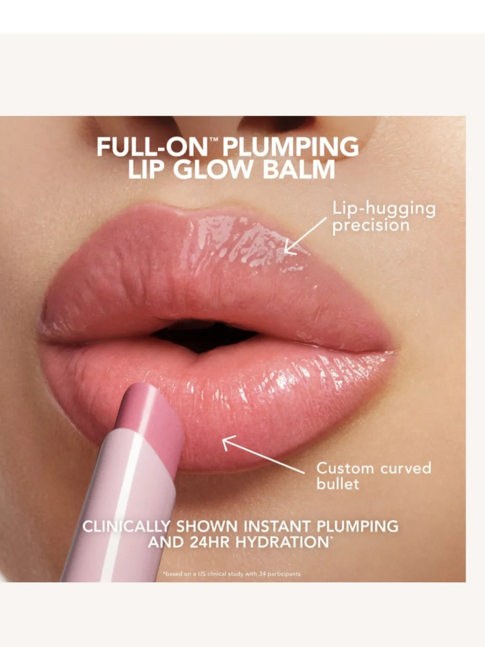 Buxom Full On Plumping Lip Glow Balm In Peach Smoothie NIB